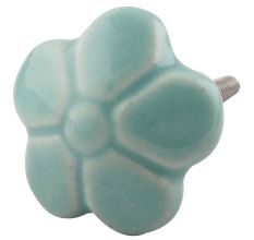Sea Green Flower Ceramic Knob Online